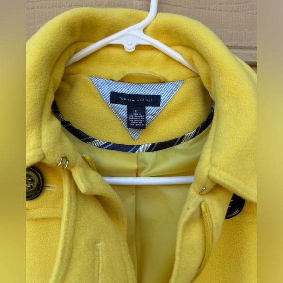 Tommy Hilfiger Yellow Wool Blend Pea Coat Jacket - Picture 10 of 15
